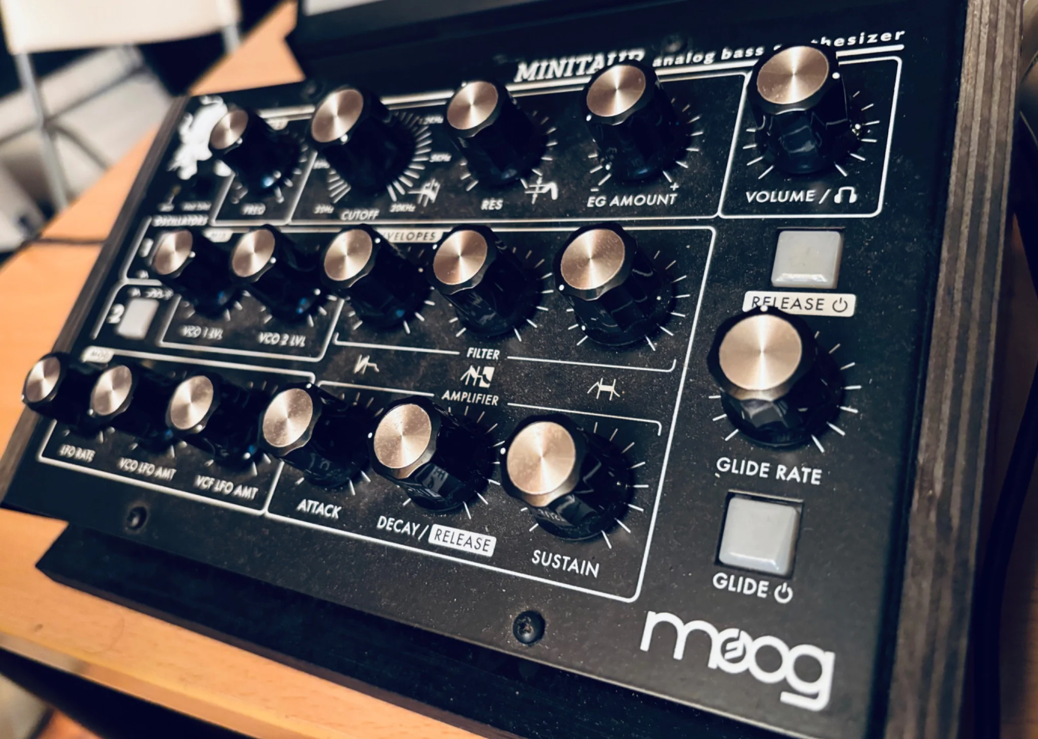 Moog Minitaur analog bass synthesizer at Fredrikstad Studio