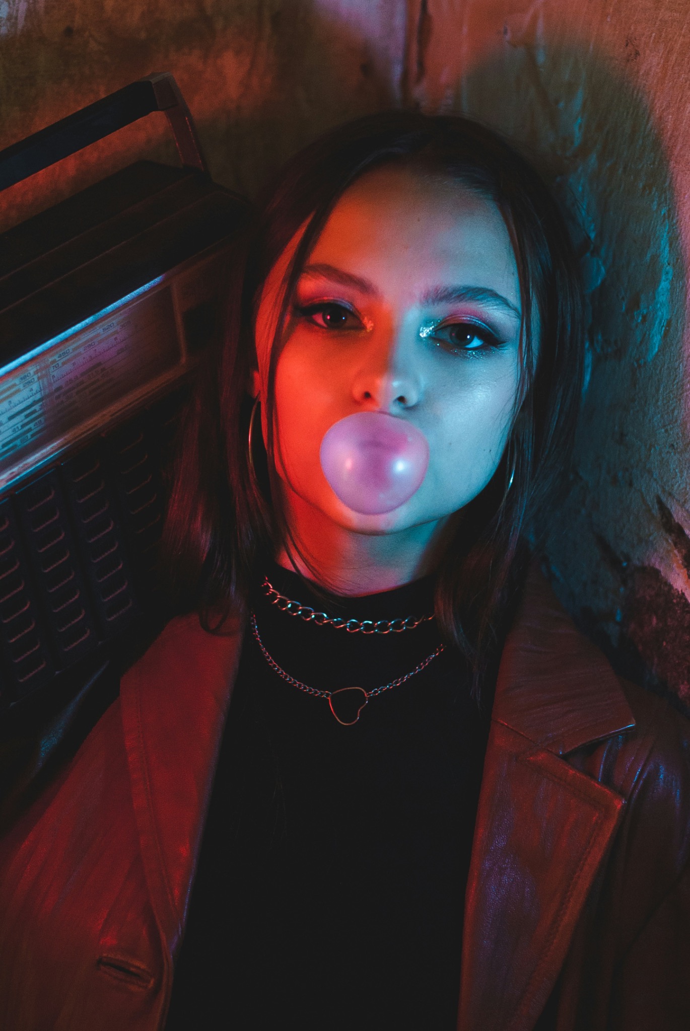 Independent alternative artist portrait with bubblegum