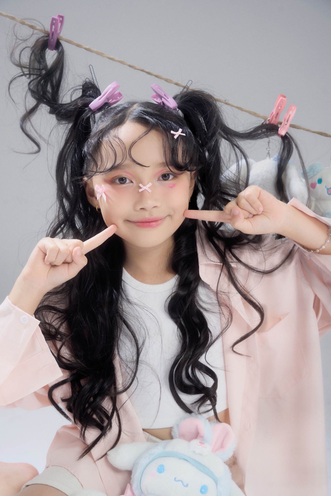 Cute playful K-pop inspired portrait